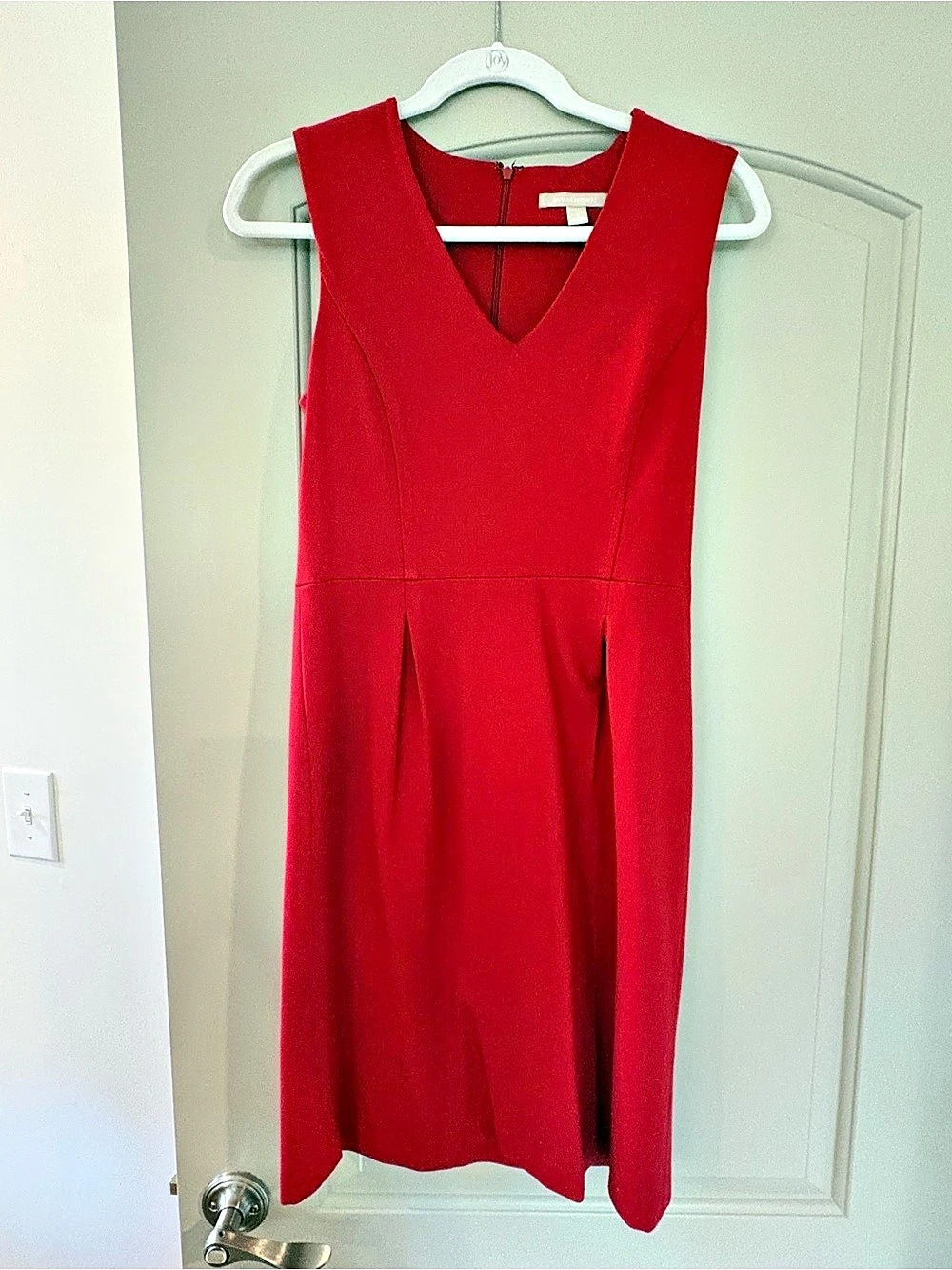 Banana Republic Red V-Neck Ponte Dress